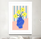 Flowers in Blue Knotted Vase by Maren Gross on GIANT ART - potted flower flowers and plants potted flower