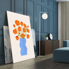 Poppies In Blue Vase by Katarzyna Gąsiorowska on GIANT ART - modern floral artwork flowers and plants modern floral artwork
