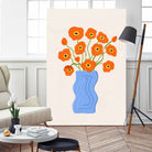 Poppies In Blue Vase by Katarzyna Gąsiorowska on GIANT ART - modern floral artwork flowers and plants modern floral artwork