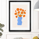 Poppies In Blue Vase by Katarzyna Gąsiorowska on GIANT ART - modern floral artwork flowers and plants modern floral artwork