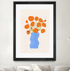 Poppies In Blue Vase by Katarzyna Gąsiorowska on GIANT ART - modern floral artwork flowers and plants modern floral artwork
