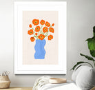 Poppies In Blue Vase by Katarzyna Gąsiorowska on GIANT ART - modern floral artwork flowers and plants modern floral artwork