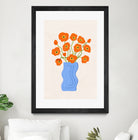 Poppies In Blue Vase by Katarzyna Gąsiorowska on GIANT ART - modern floral artwork flowers and plants modern floral artwork