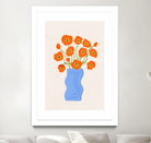 Poppies In Blue Vase by Katarzyna Gąsiorowska on GIANT ART - modern floral artwork flowers and plants modern floral artwork