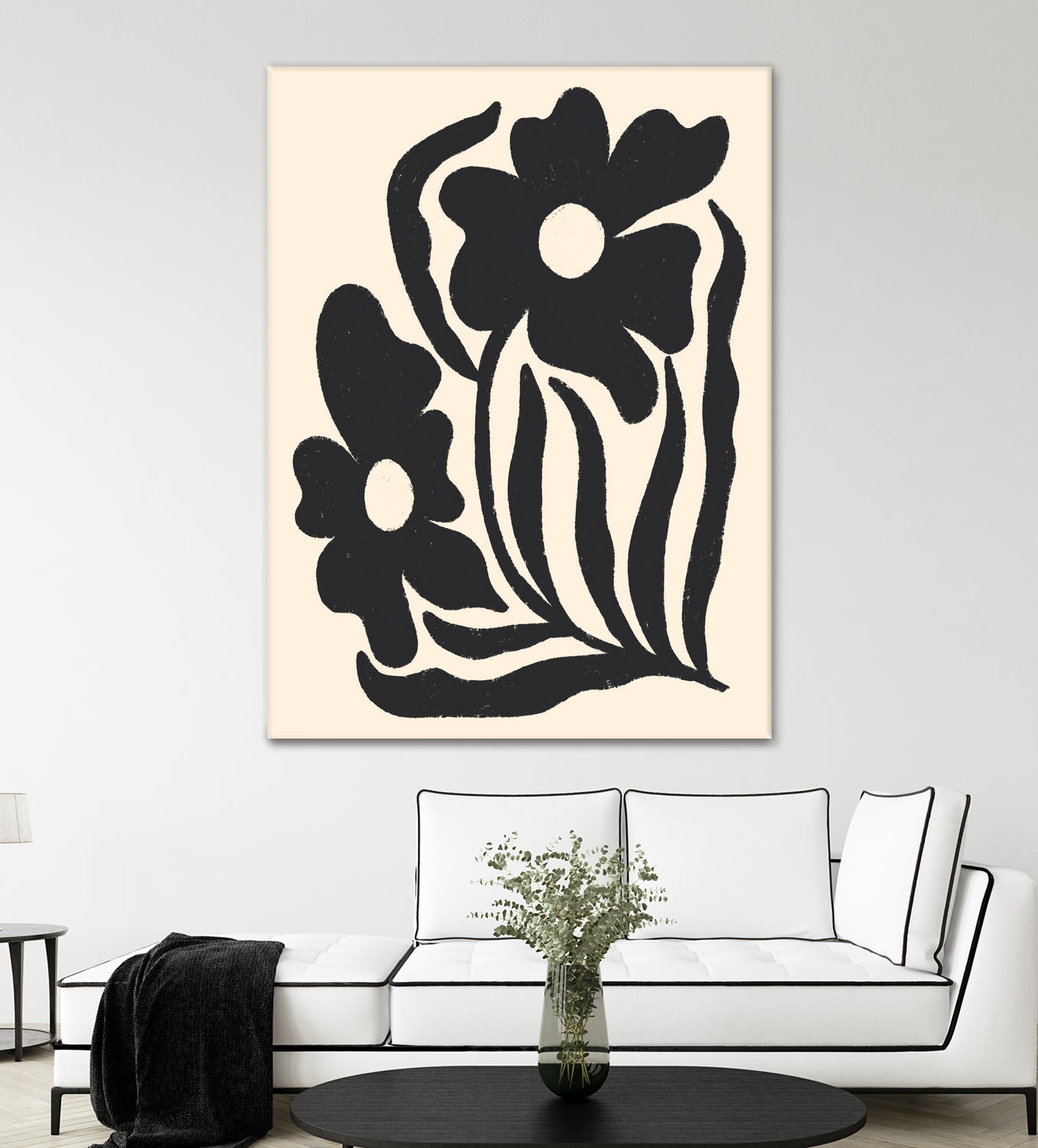 Textured flower silhouettes by Angela Minca on GIANT ART - graphic floral flowers and plants graphic floral