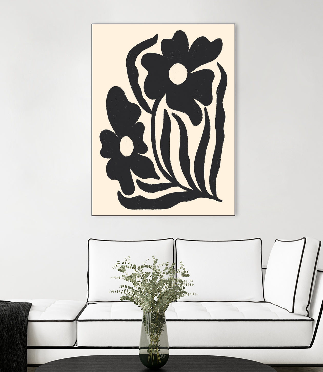 Textured flower silhouettes by Angela Minca on GIANT ART - graphic floral flowers and plants graphic floral
