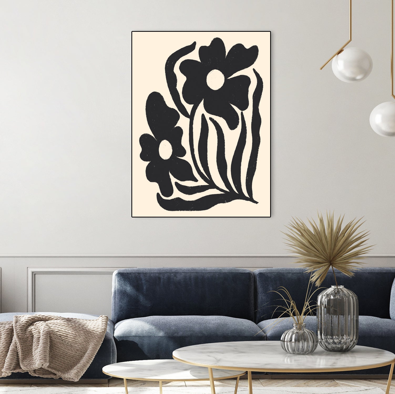 Textured flower silhouettes by Angela Minca on GIANT ART - graphic floral flowers and plants graphic floral