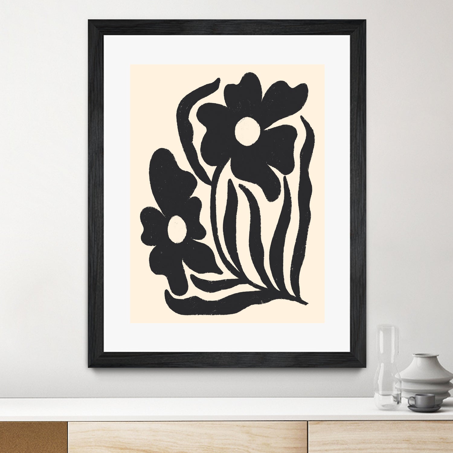 Textured flower silhouettes by Angela Minca on GIANT ART - graphic floral flowers and plants graphic floral