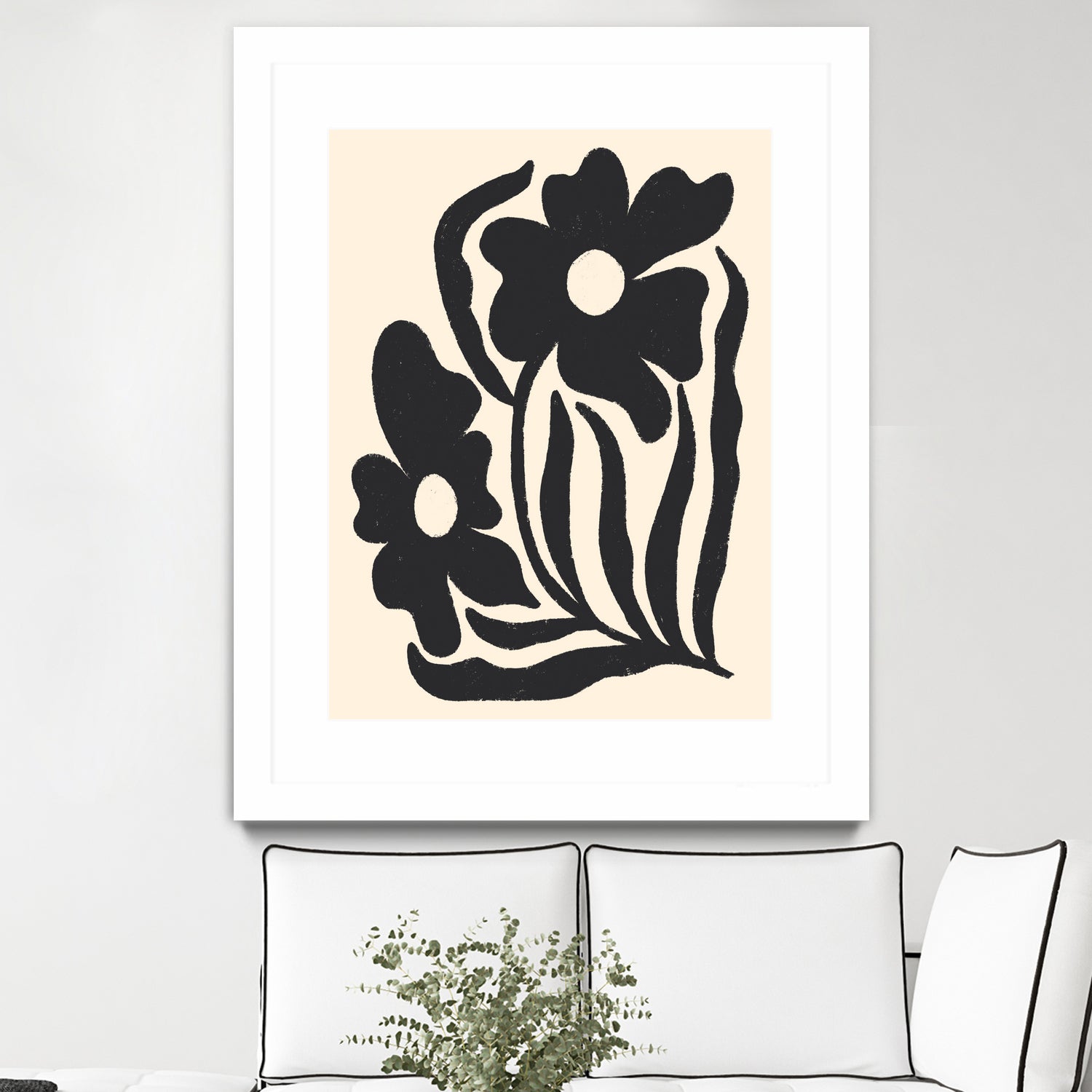 Textured flower silhouettes by Angela Minca on GIANT ART - graphic floral flowers and plants graphic floral