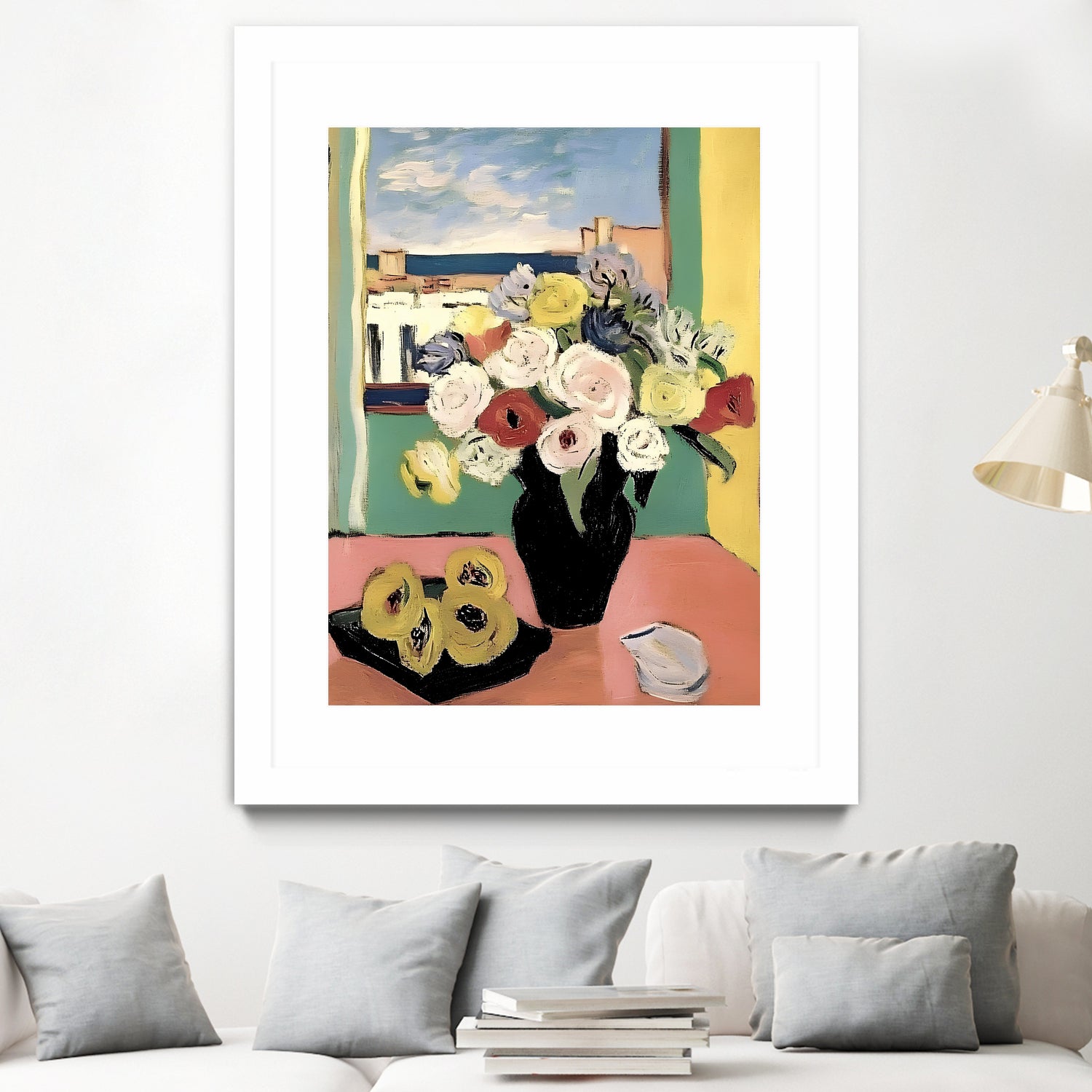 Floral Arrangement In A Black Vase by Avanesova Elena on GIANT ART - modern art painting flowers and plants modern art painting