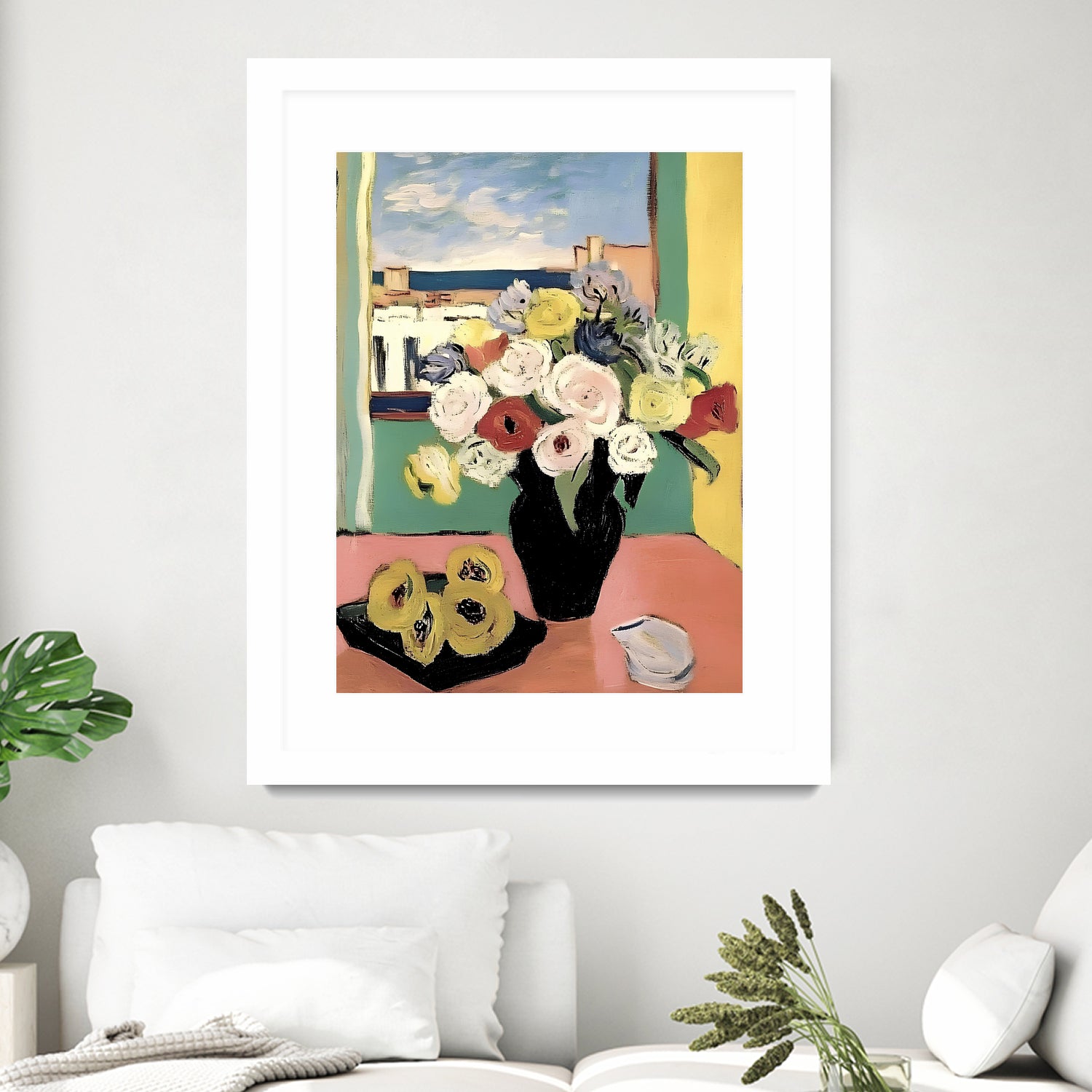 Floral Arrangement In A Black Vase by Avanesova Elena on GIANT ART - modern art painting flowers and plants modern art painting