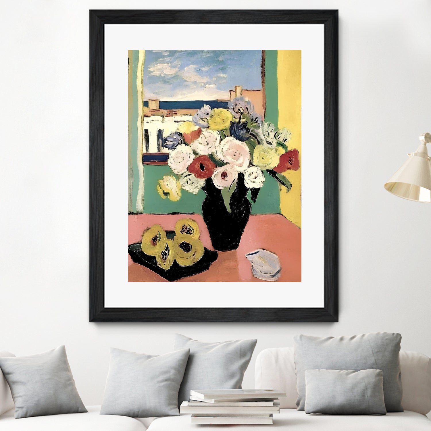 Floral Arrangement In A Black Vase by Avanesova Elena on GIANT ART - modern art painting flowers and plants modern art painting
