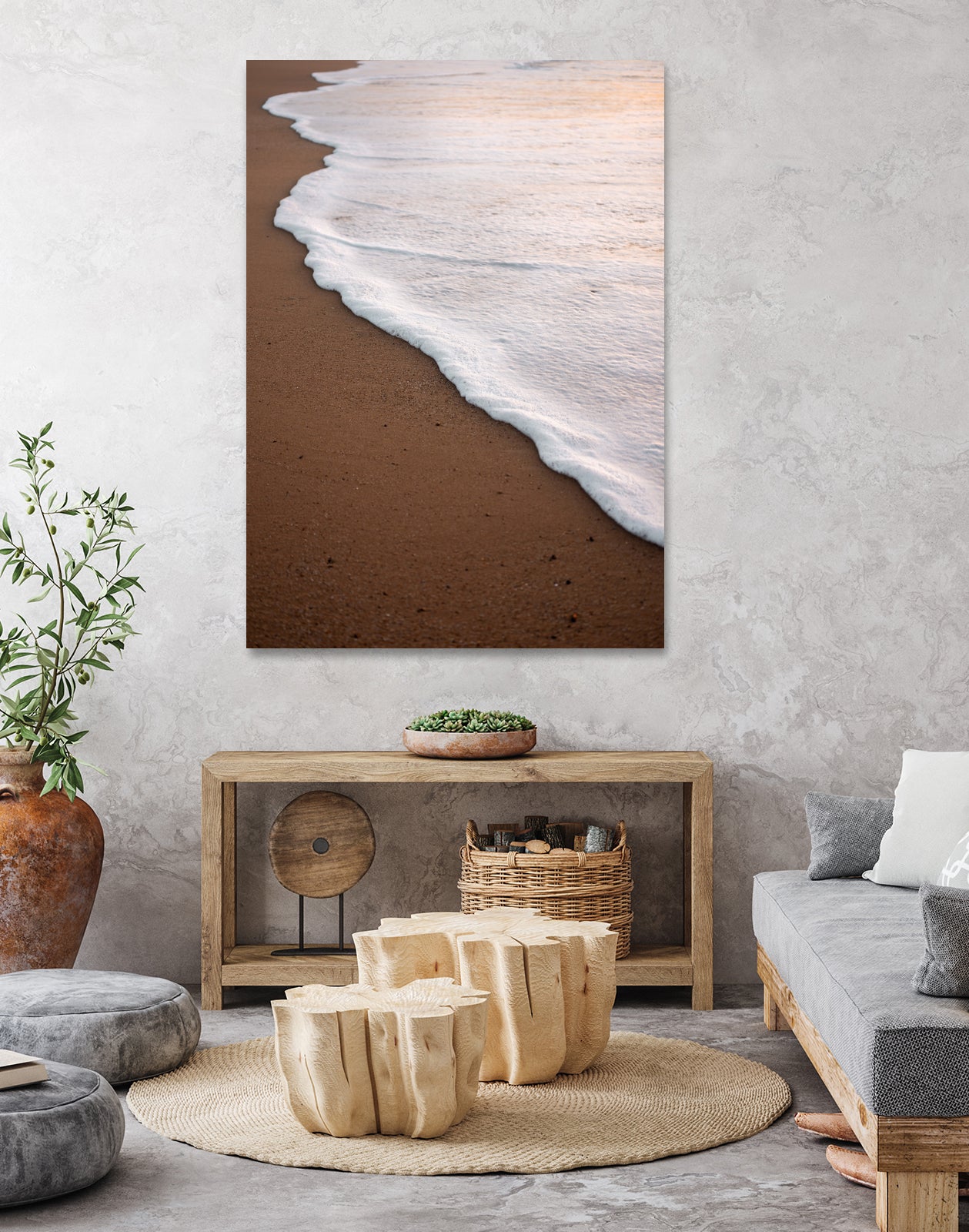 Minimalist Beach Wave by Raisa Zwart on GIANT ART - abstract beach waves