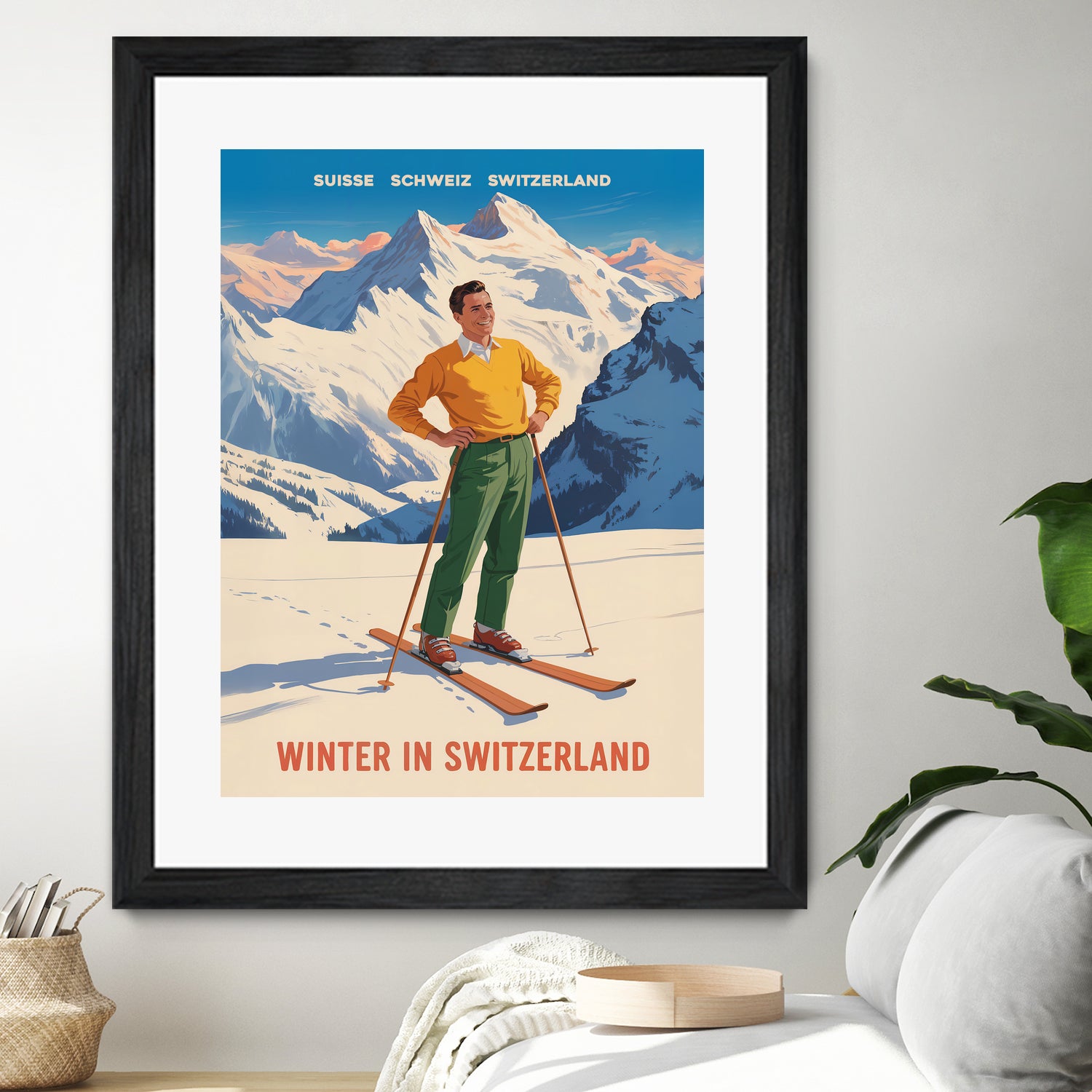 Swiss Alpine Bliss by Andreas Magnusson on GIANT ART - places vintage travel poster