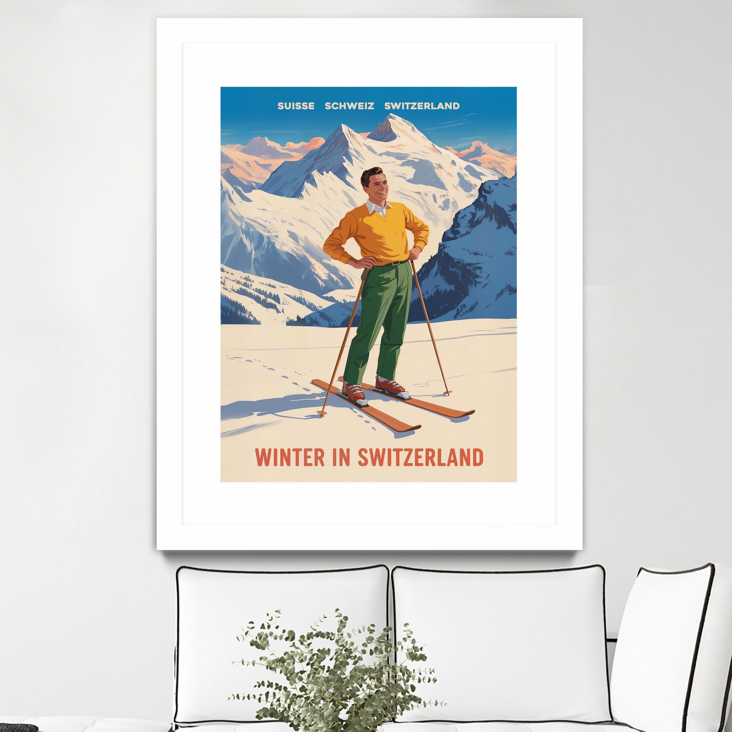 Swiss Alpine Bliss by Andreas Magnusson on GIANT ART - places vintage travel poster