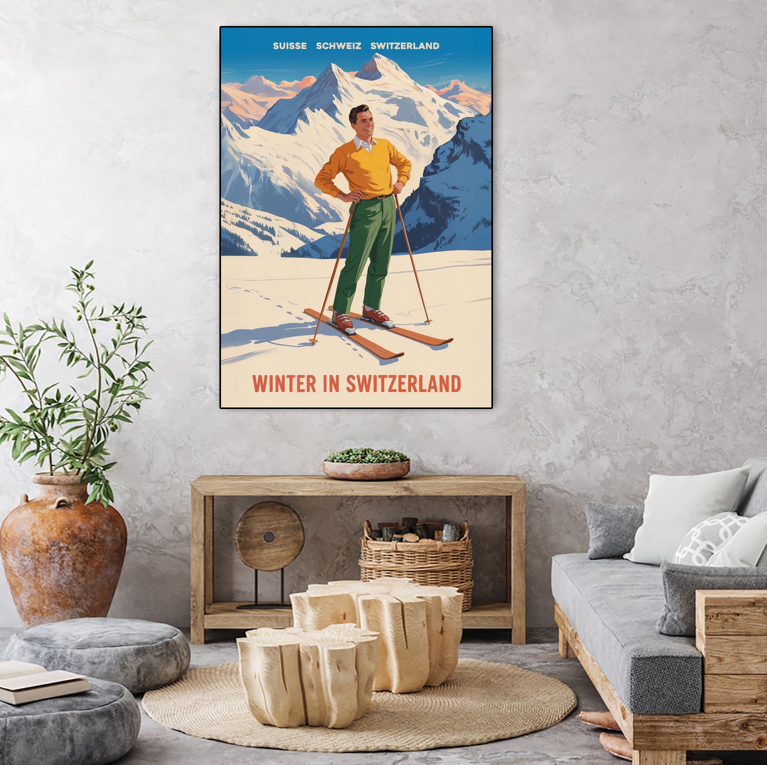 Swiss Alpine Bliss by Andreas Magnusson on GIANT ART - places vintage travel poster
