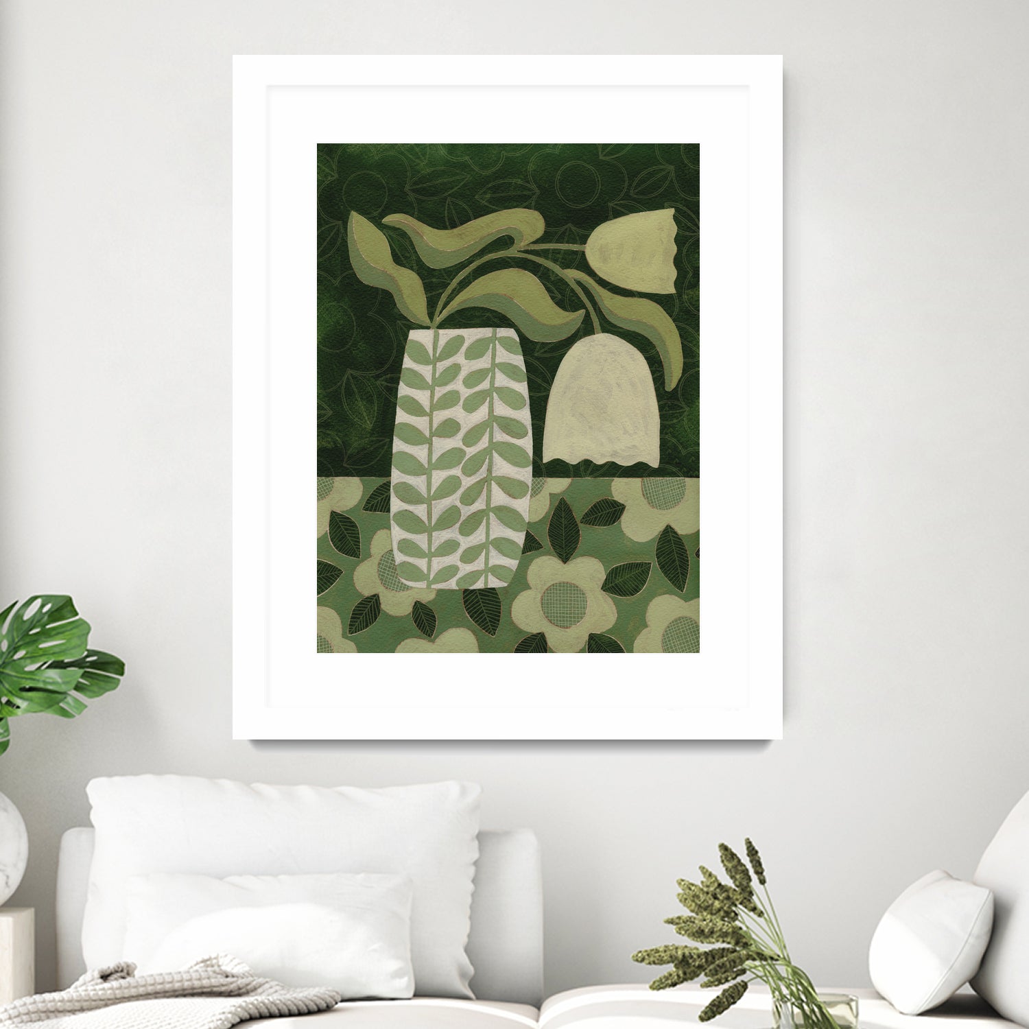 Green Tulip Still Life by Susan Black on GIANT ART - flowers and plants vintage floral art