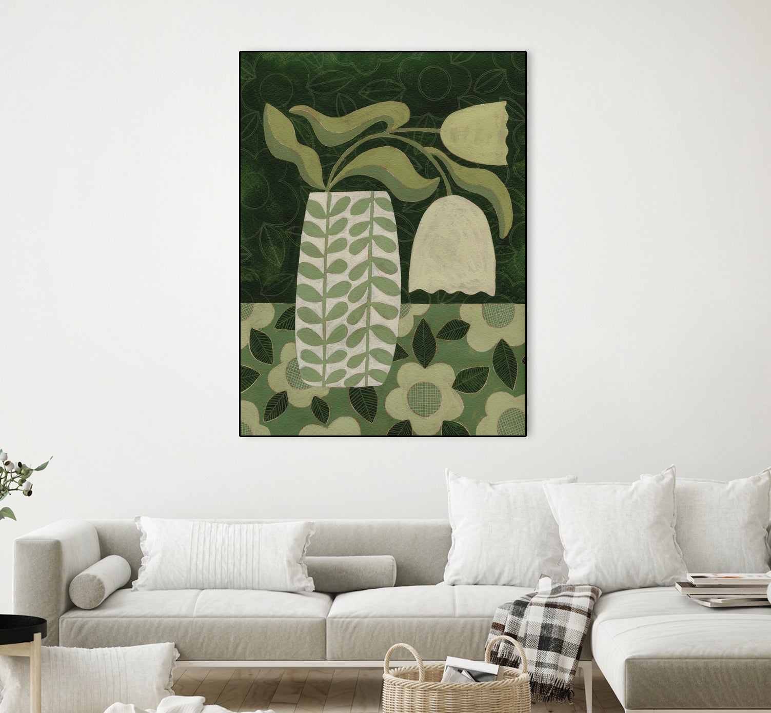 Green Tulip Still Life by Susan Black on GIANT ART - flowers and plants vintage floral art