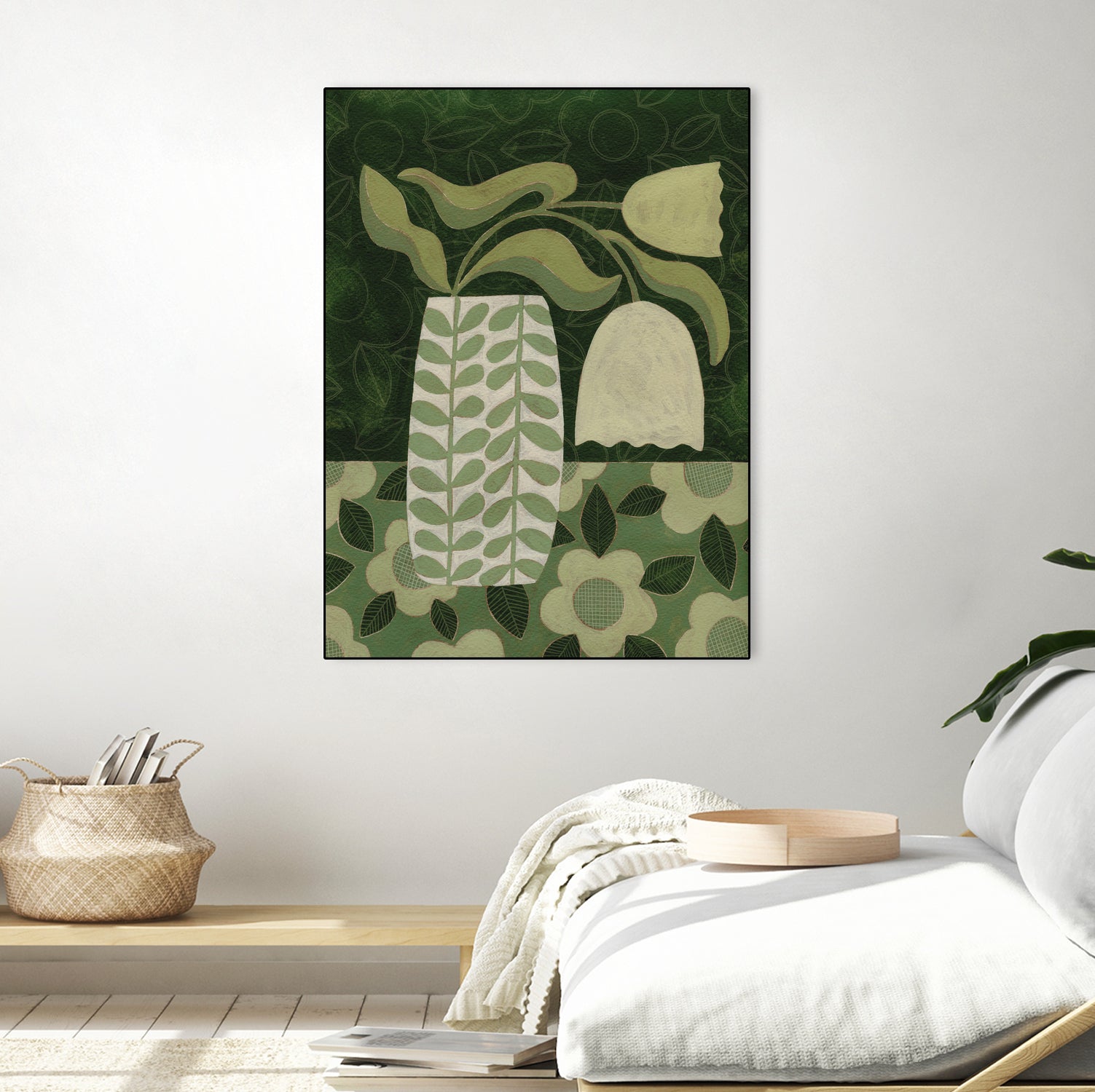 Green Tulip Still Life by Susan Black on GIANT ART - flowers and plants vintage floral art