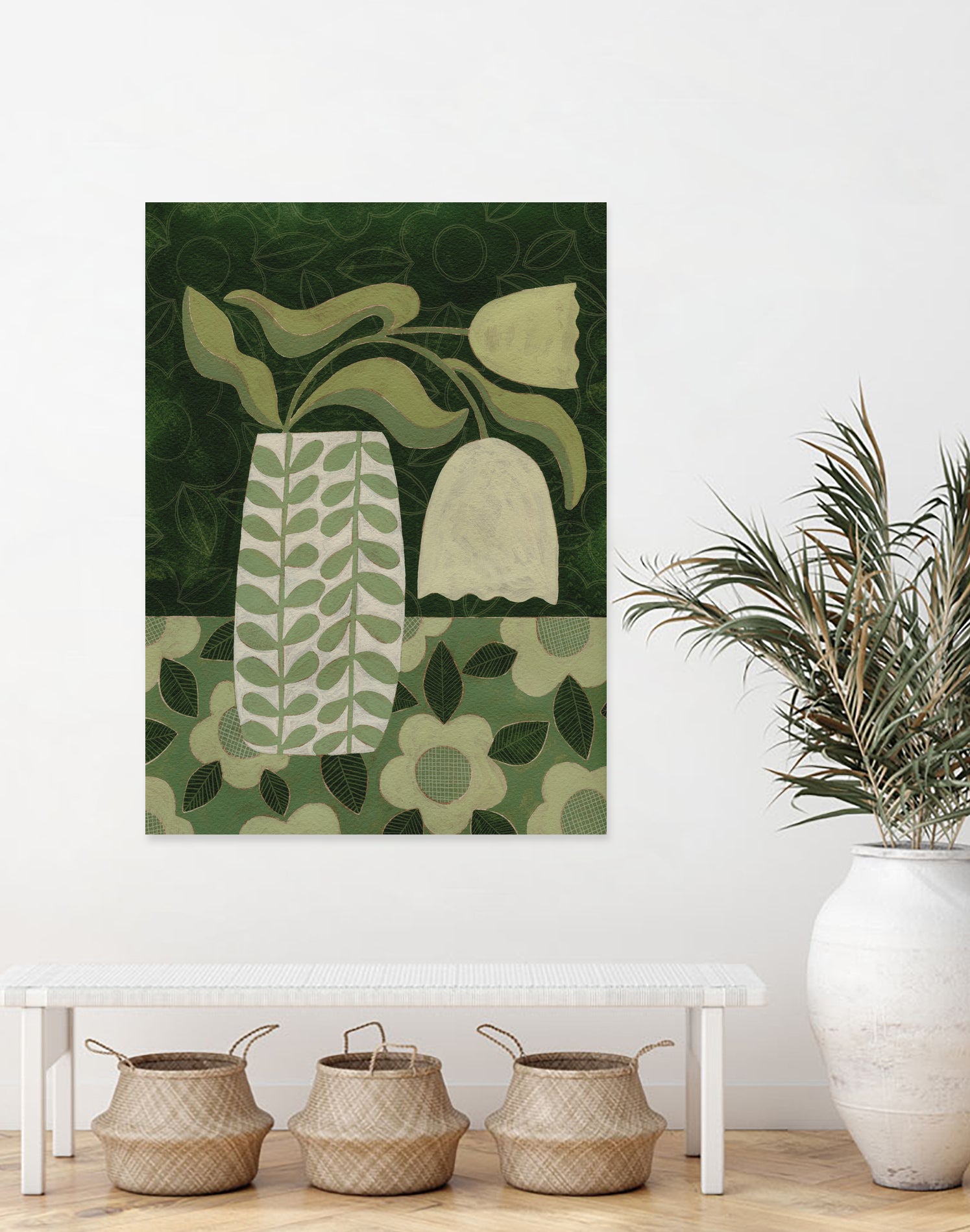 Green Tulip Still Life by Susan Black on GIANT ART - flowers and plants vintage floral art