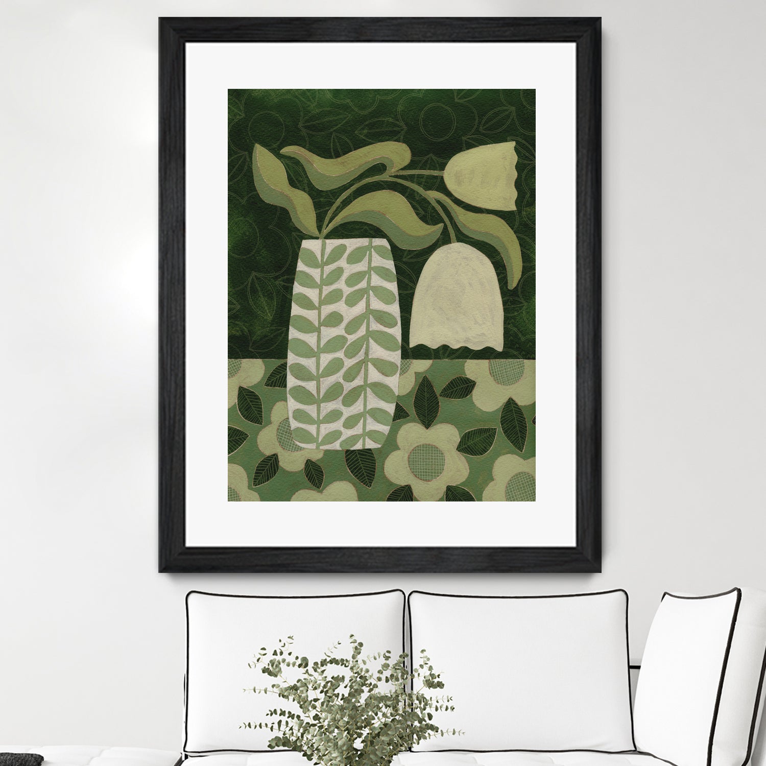 Green Tulip Still Life by Susan Black on GIANT ART - flowers and plants vintage floral art