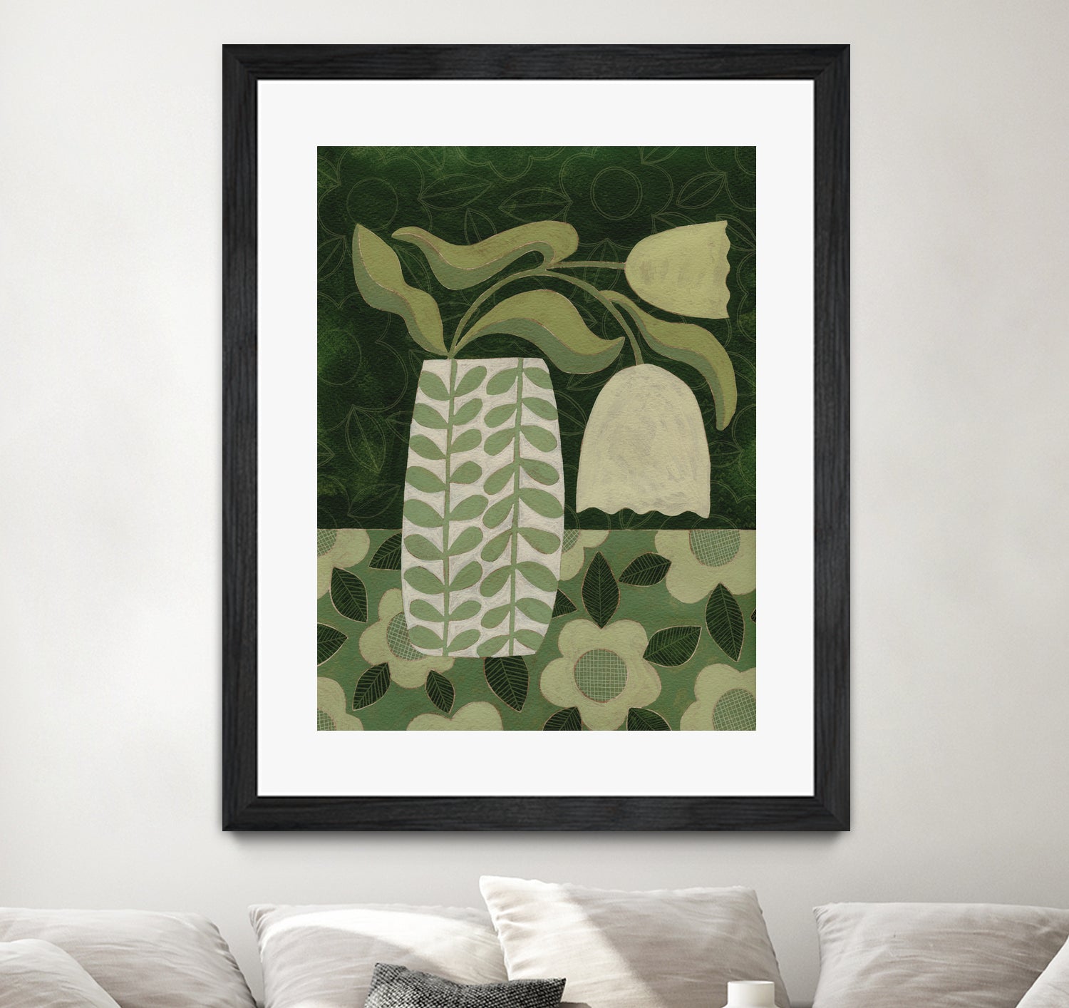 Green Tulip Still Life by Susan Black on GIANT ART - flowers and plants vintage floral art