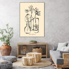 Pots And Flowers by Ralu S on GIANT ART - flowers and plants botanical line art