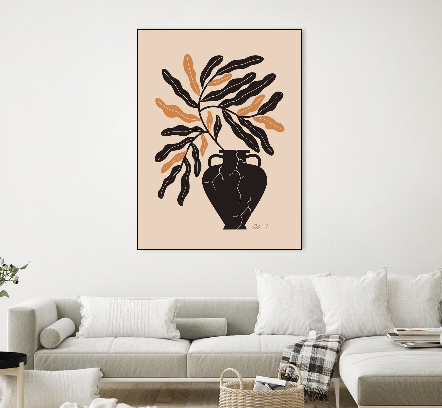 Gentle Life In A Broken Vase by Ralu S on GIANT ART - flowers and plants mid-century modern art