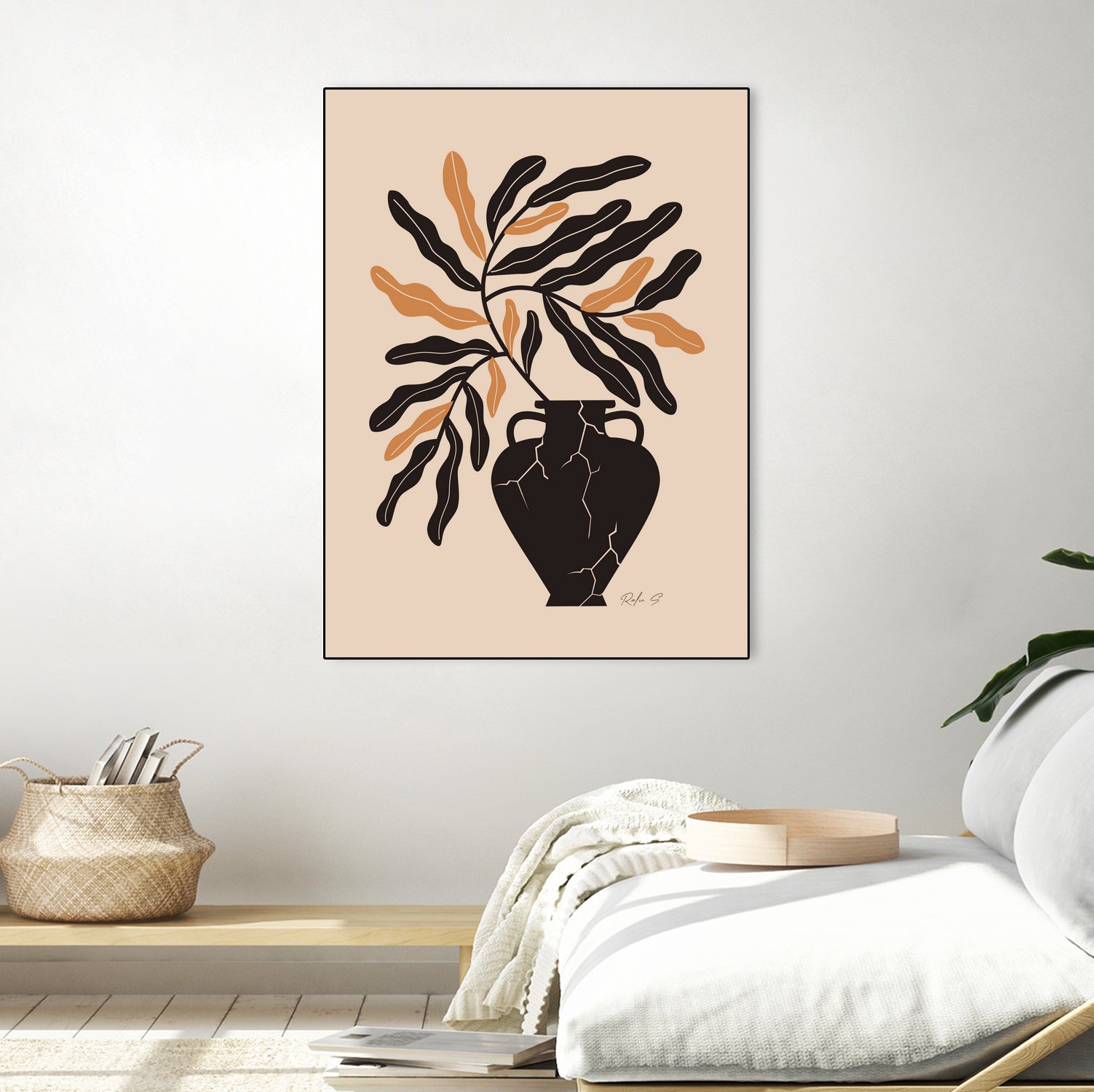 Gentle Life In A Broken Vase by Ralu S on GIANT ART - flowers and plants mid-century modern art