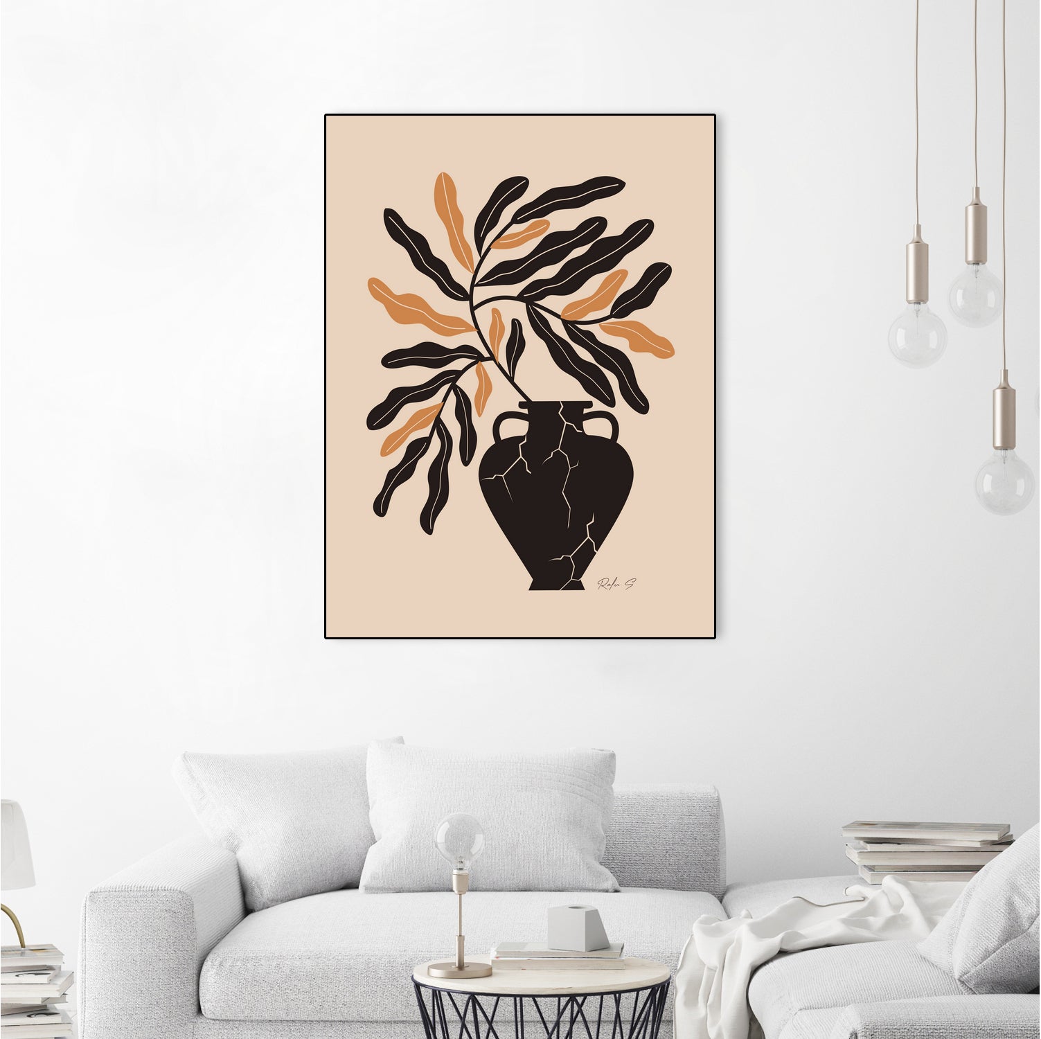 Gentle Life In A Broken Vase by Ralu S on GIANT ART - flowers and plants mid-century modern art