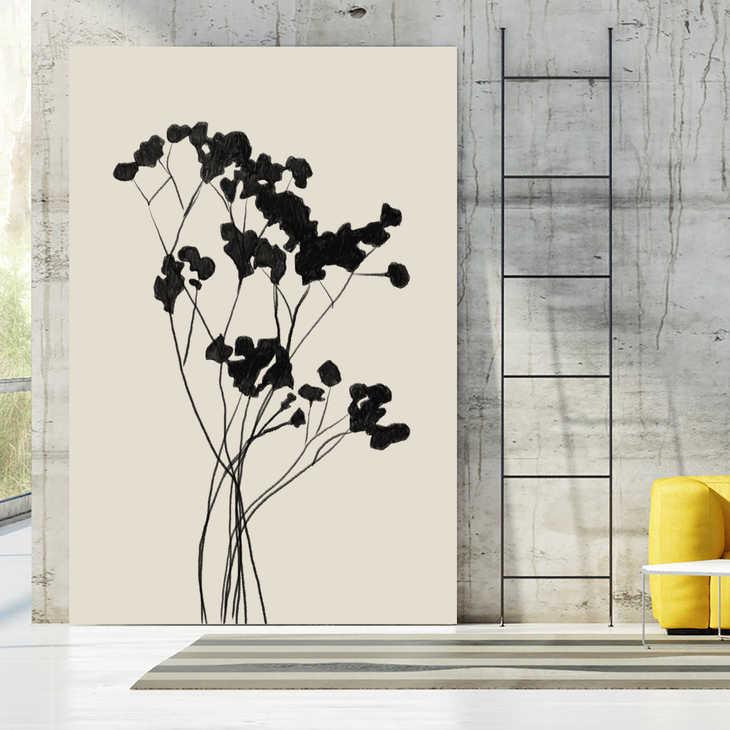Modern Plant by THE MIUUS STUDIO on GIANT ART -  black