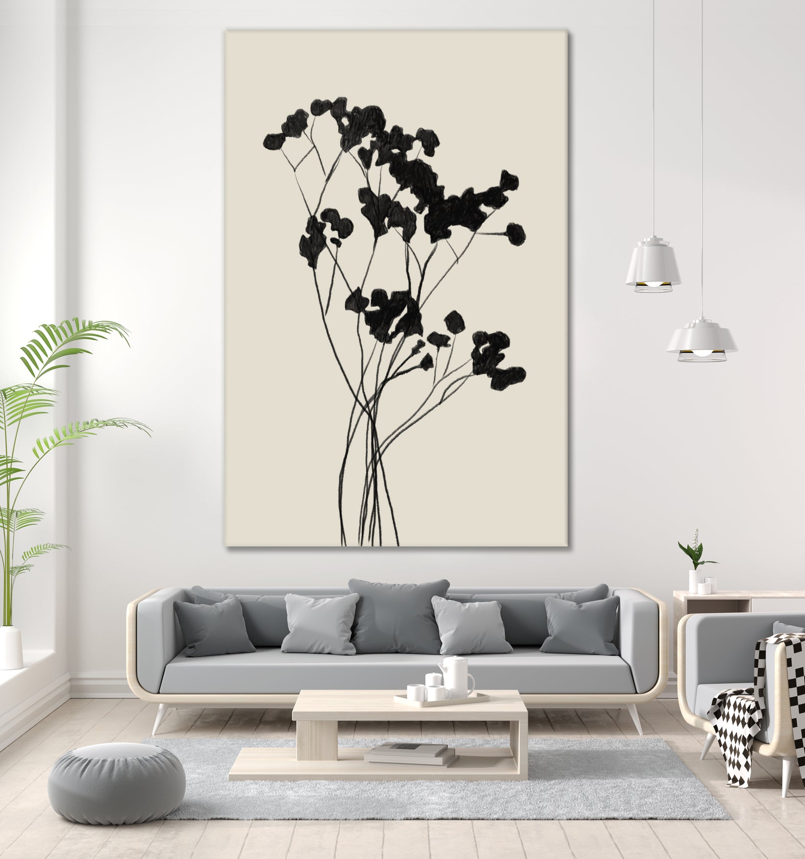Modern Plant by THE MIUUS STUDIO on GIANT ART -  black