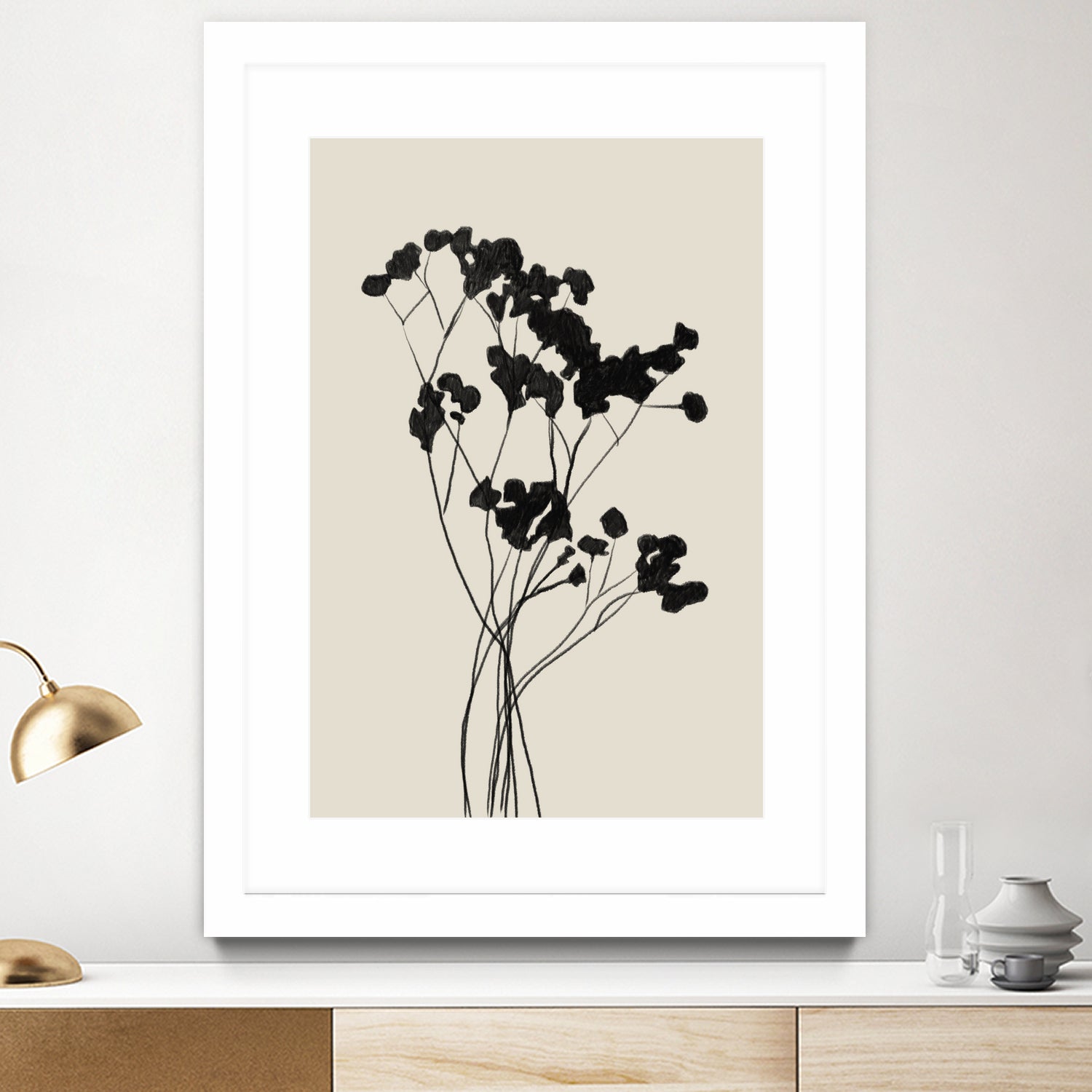 Modern Plant by THE MIUUS STUDIO on GIANT ART -  black