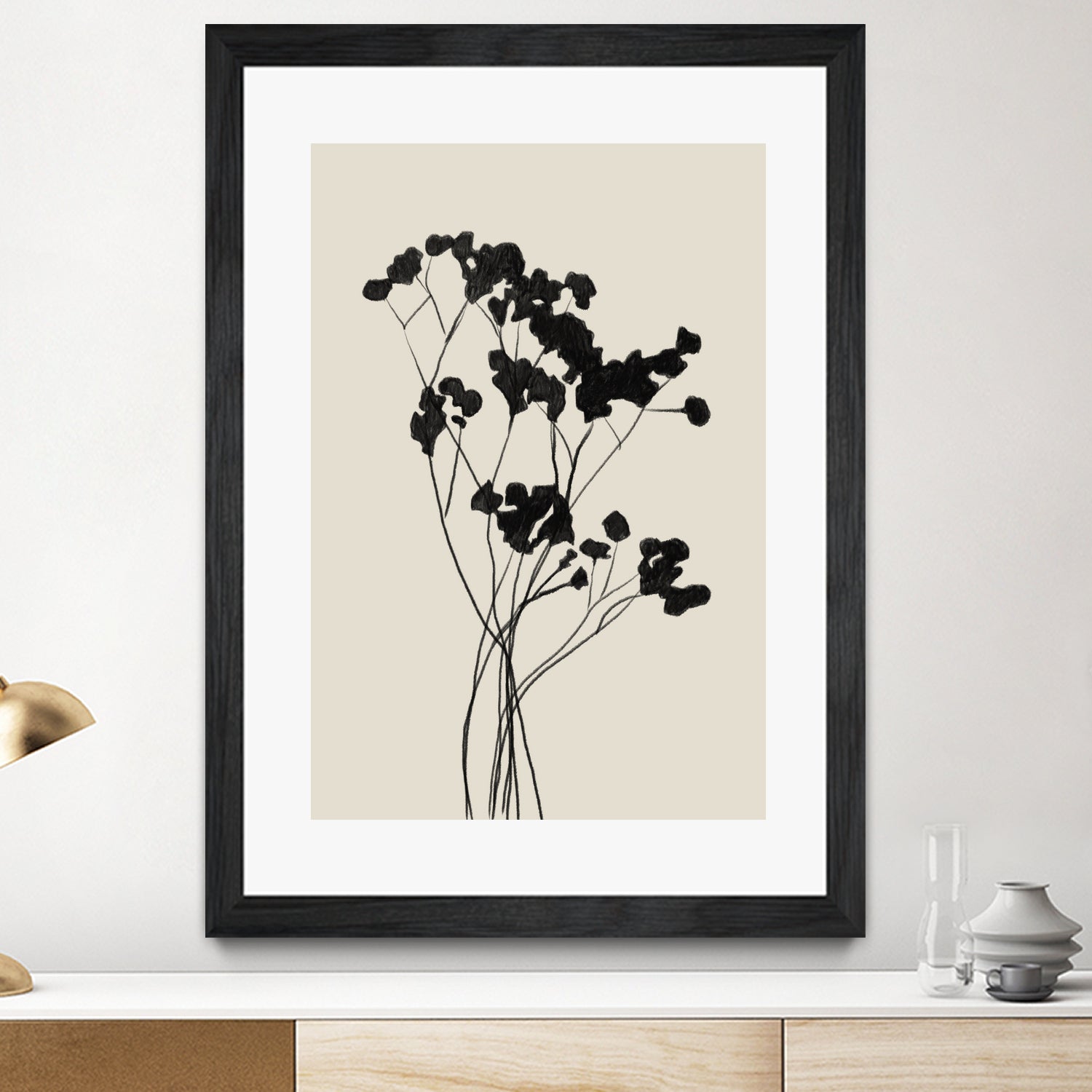 Modern Plant by THE MIUUS STUDIO on GIANT ART -  black