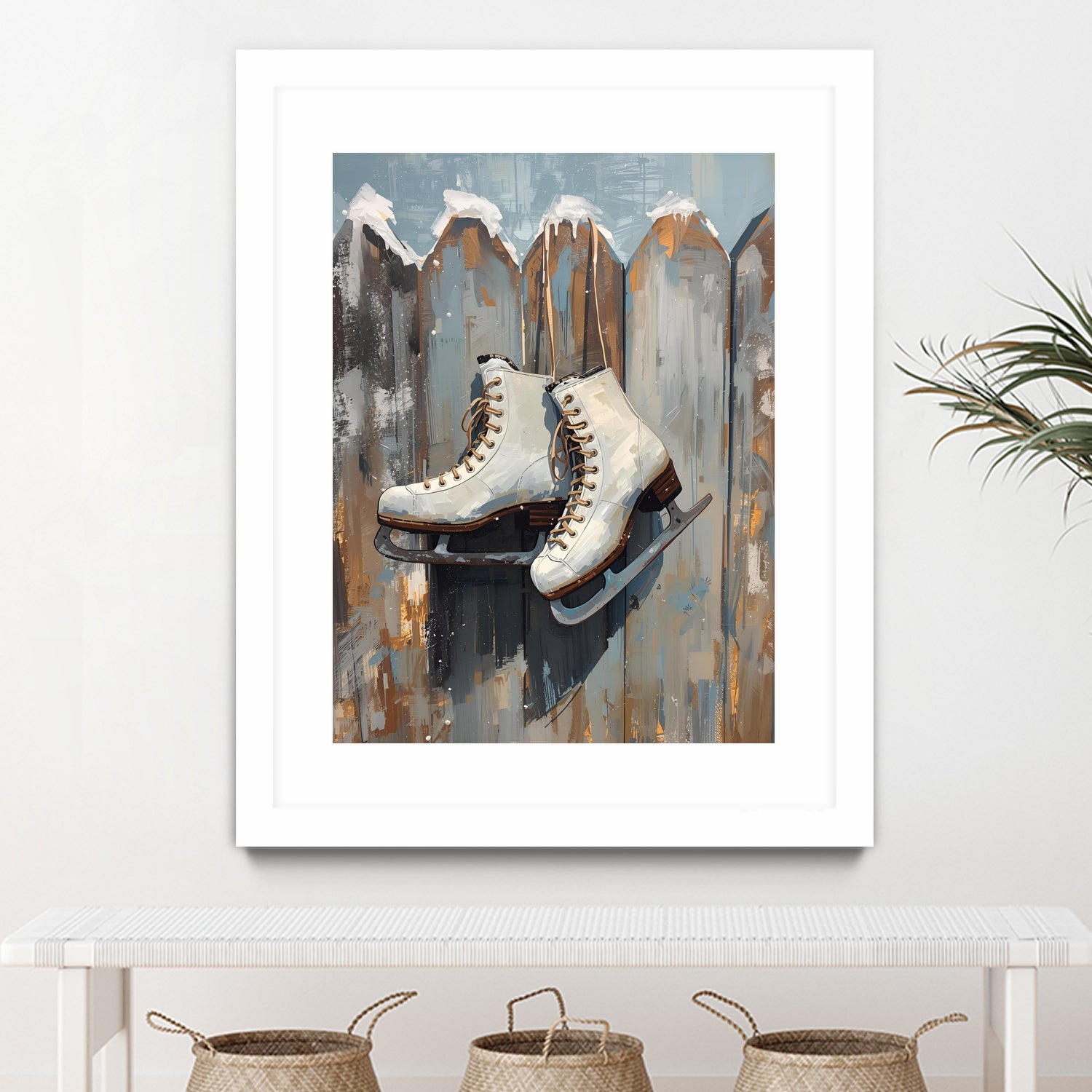 Schlittschuhe am Zaun by Ohkimiko on GIANT ART -  schlittschuhe