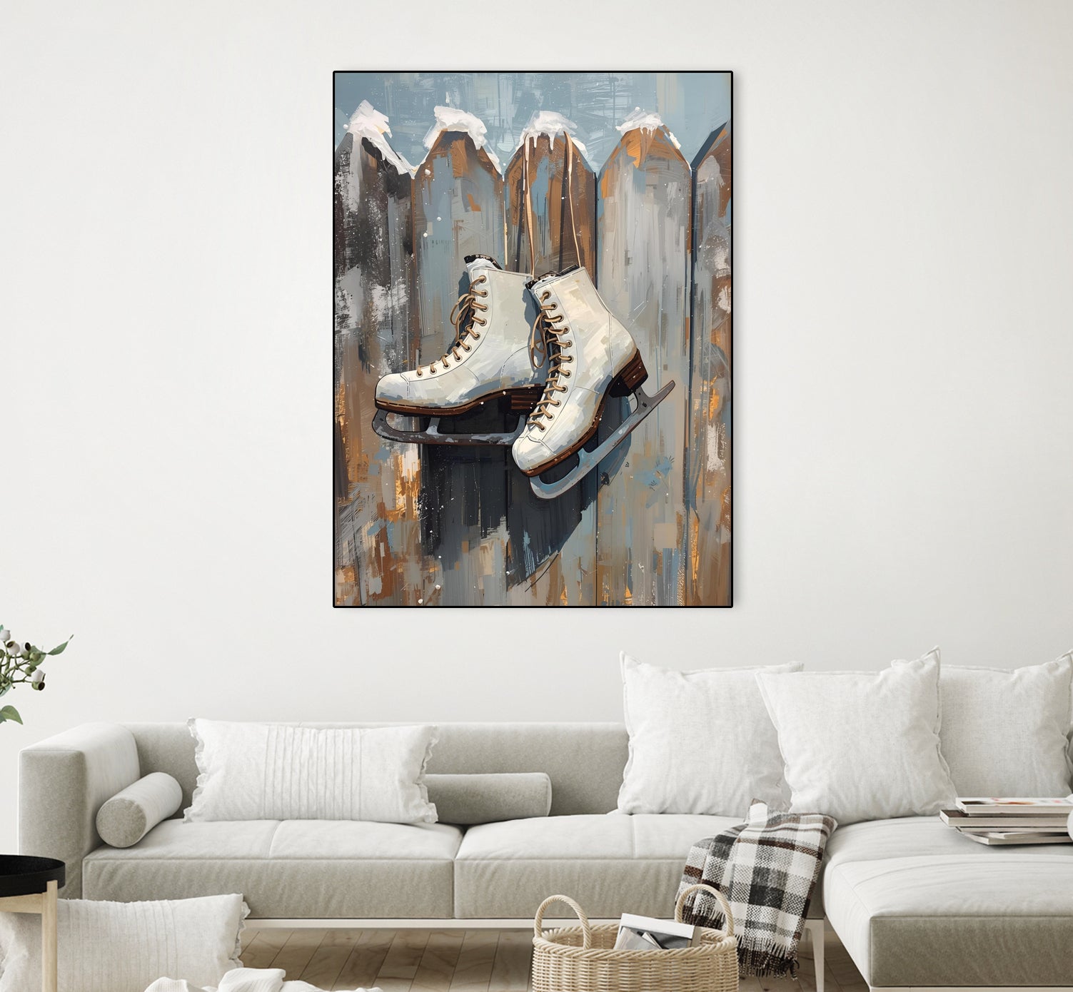 Schlittschuhe am Zaun by Ohkimiko on GIANT ART -  schlittschuhe