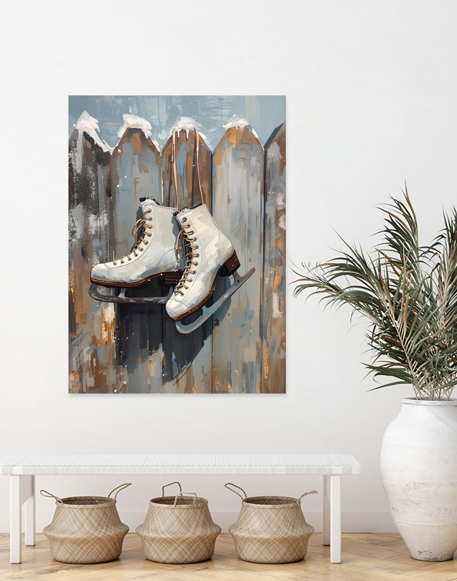 Schlittschuhe am Zaun by Ohkimiko on GIANT ART -  schlittschuhe