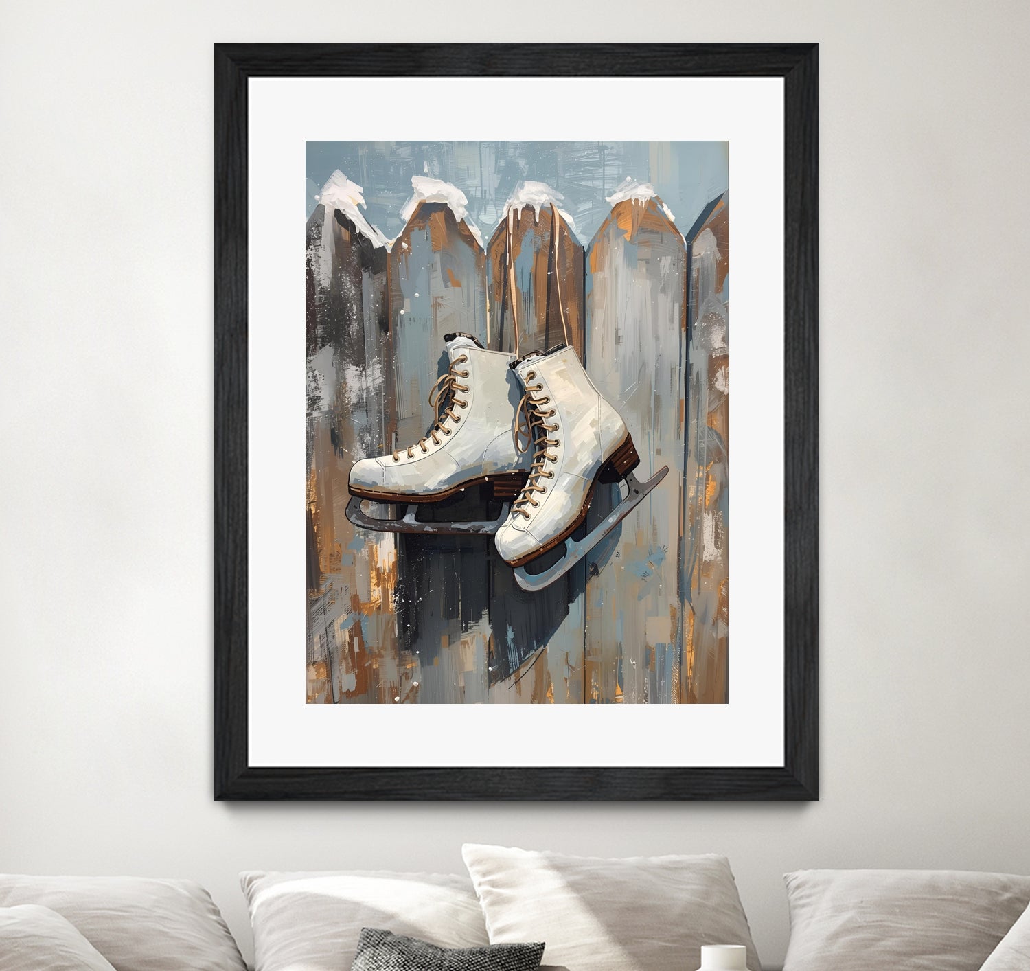 Schlittschuhe am Zaun by Ohkimiko on GIANT ART -  schlittschuhe