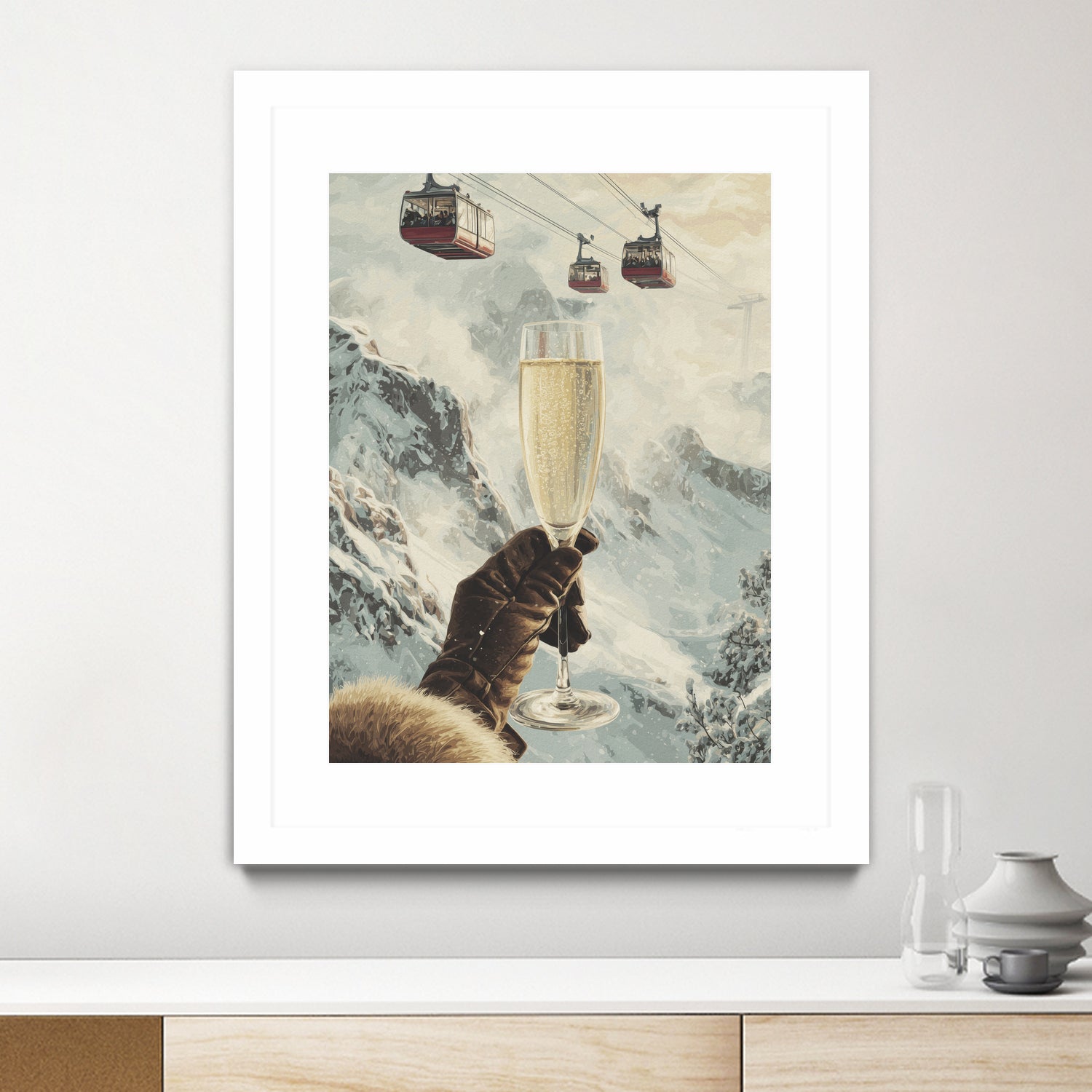 Bubbly Skiing by Andreas Magnusson on GIANT ART - figurative champagne