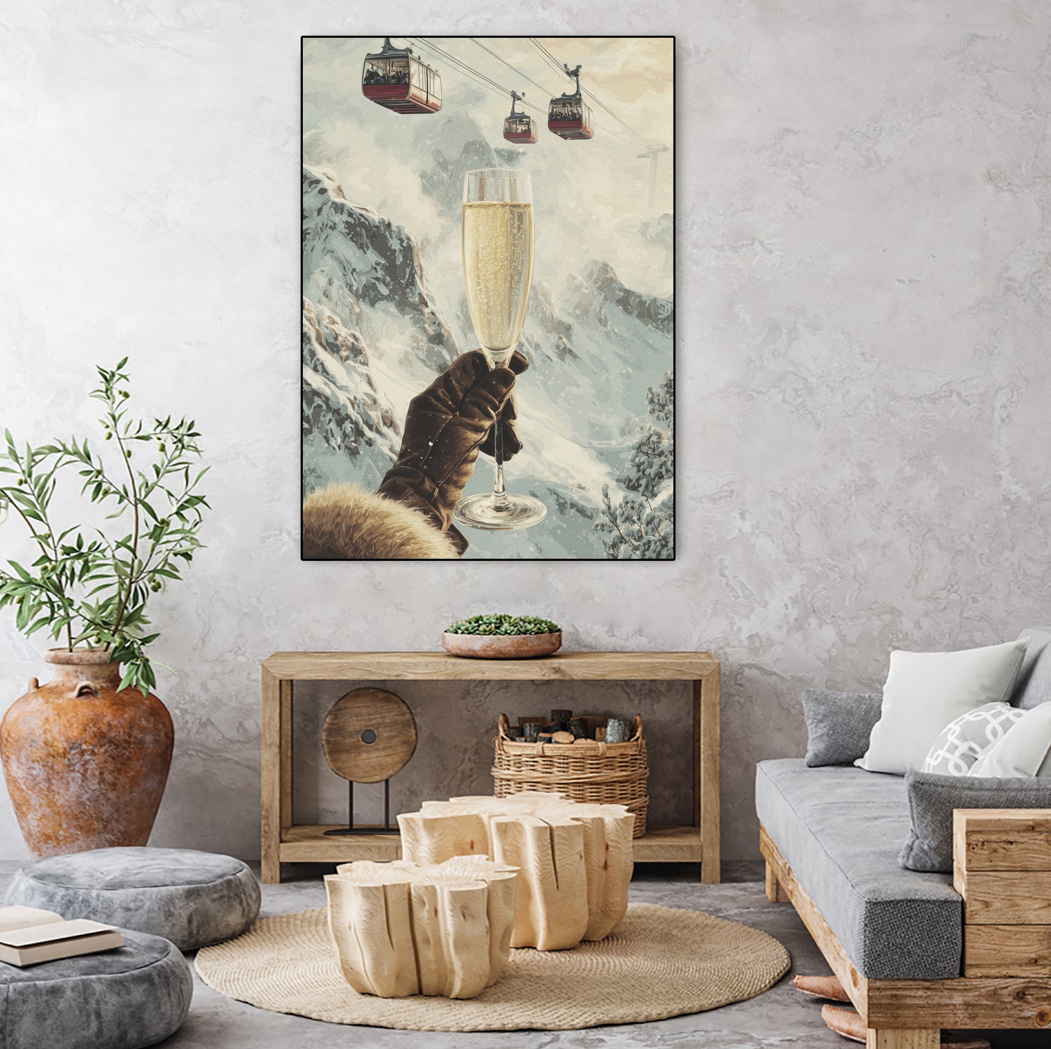 Bubbly Skiing by Andreas Magnusson on GIANT ART - figurative champagne