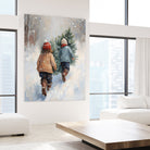 Kinder tragen Tanne im SchneegestApber by Ohkimiko on GIANT ART - kids kinder im schnee