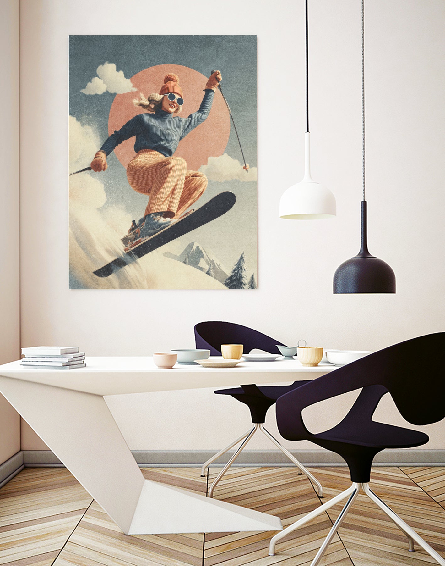 Skiing Adventure by Emel Tunaboylu on GIANT ART -  skiing25