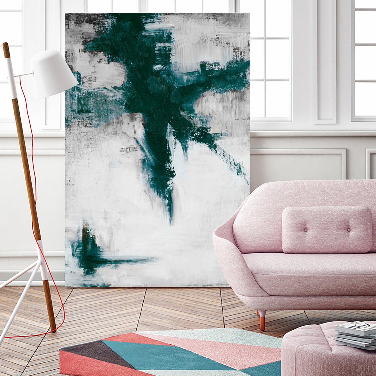 Dark Teal Room Abstract by Walt Johnson on GIANT ART - abstract dark