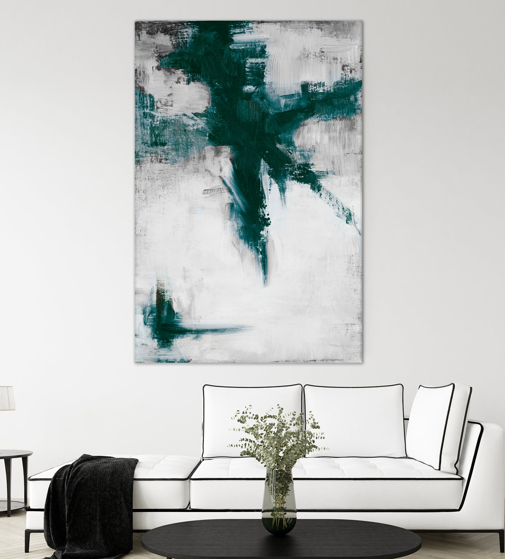 Dark Teal Room Abstract by Walt Johnson on GIANT ART - abstract dark