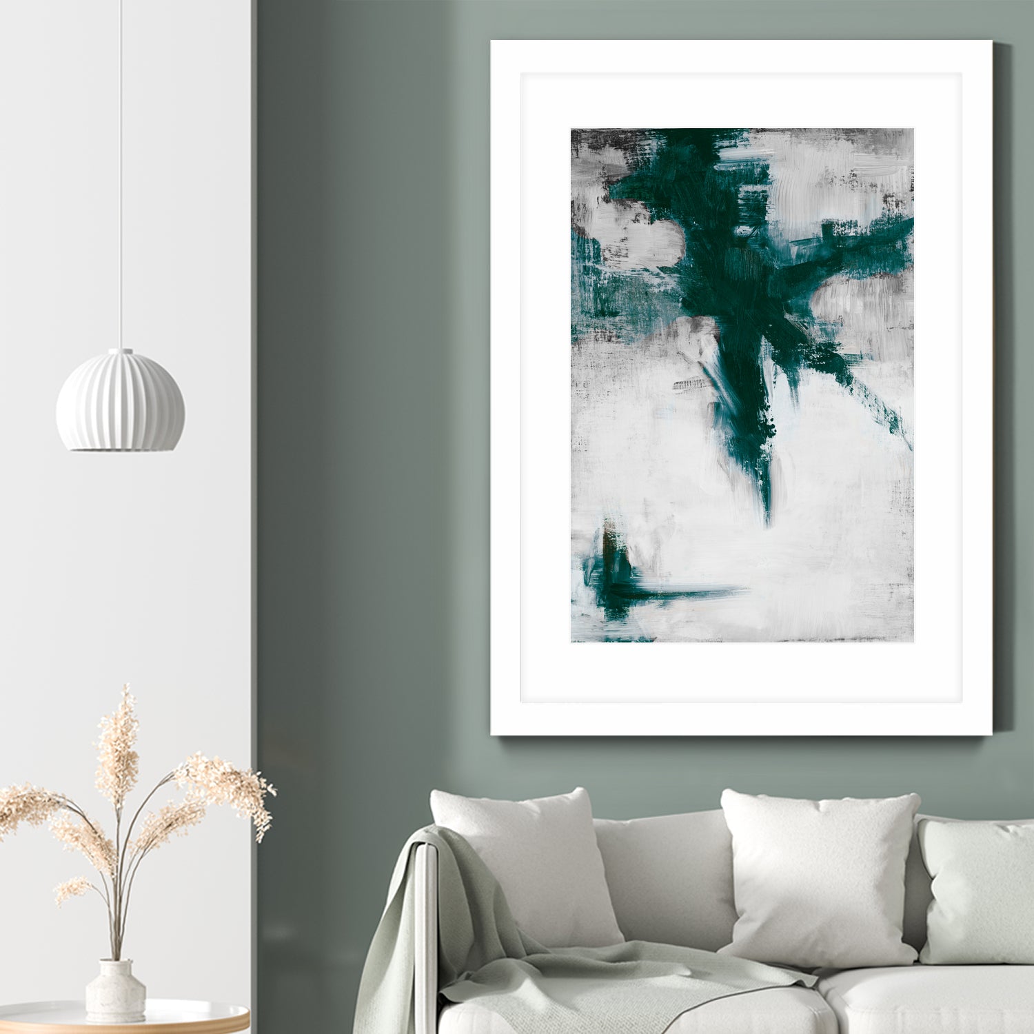 Dark Teal Room Abstract by Walt Johnson on GIANT ART - abstract dark