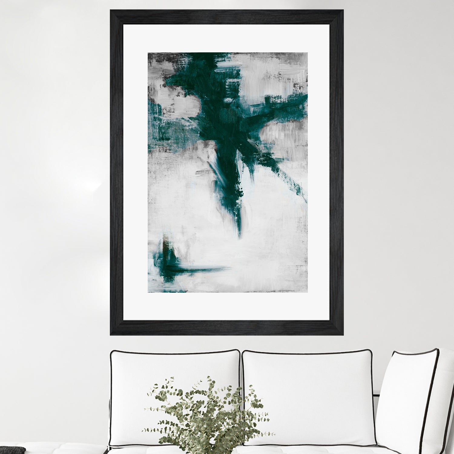 Dark Teal Room Abstract by Walt Johnson on GIANT ART - abstract dark