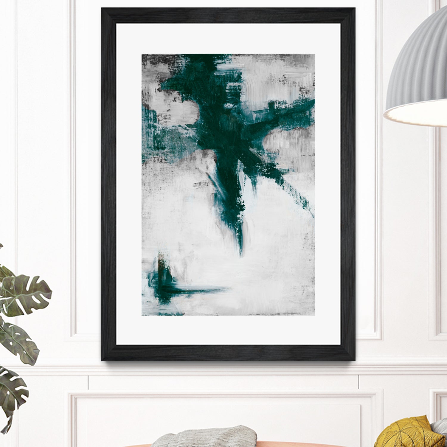 Dark Teal Room Abstract by Walt Johnson on GIANT ART - abstract dark