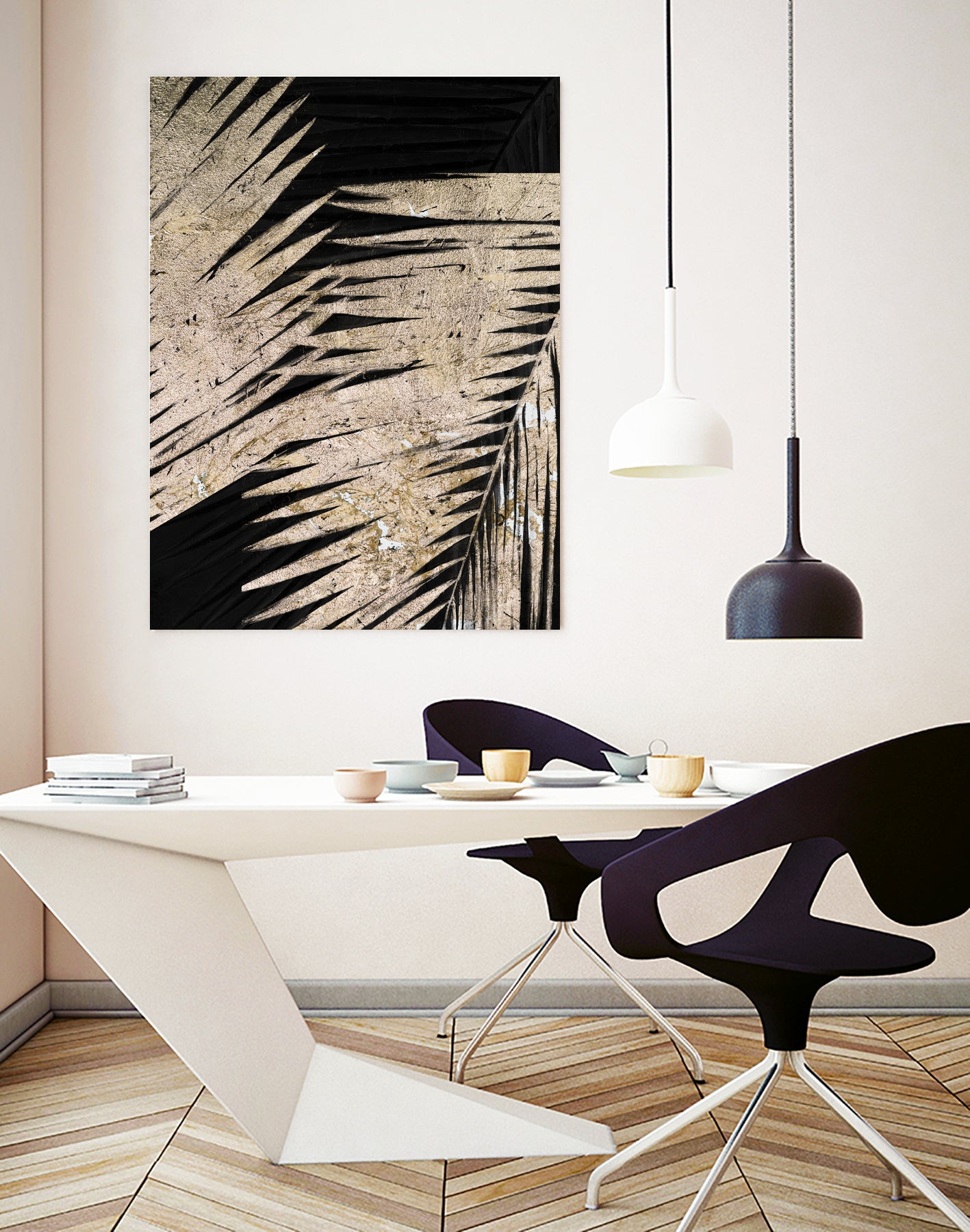 Neutral Palmas on Black I by Patricia  Pinto on GIANT ART - palms palmas