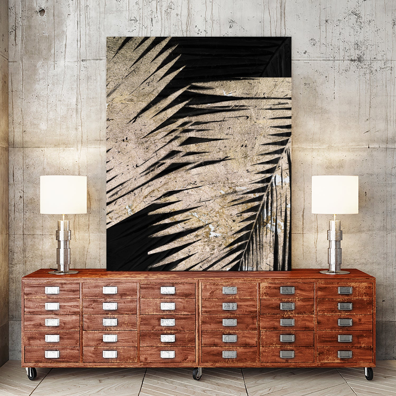 Neutral Palmas on Black I by Patricia  Pinto on GIANT ART - palms palmas