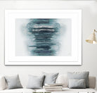 Teal with Silver Woods on White by Roberto Gonzalez on GIANT ART - abstract teal